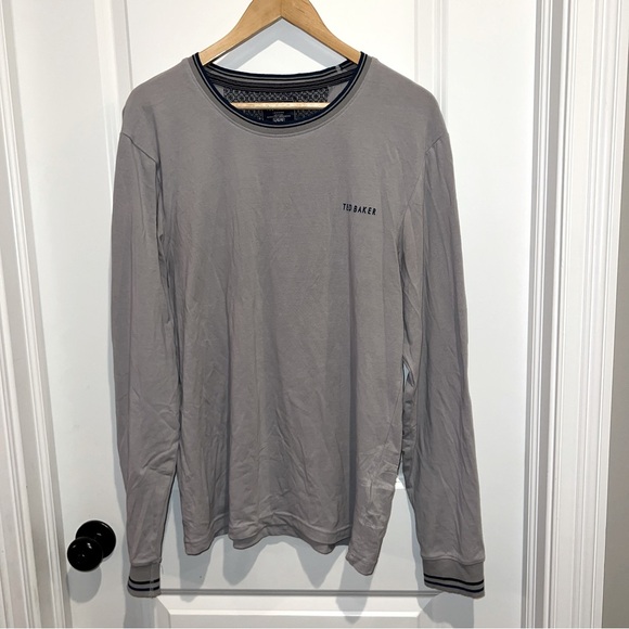 Ted Baker Pullover Crewneck‎ Sweater Mens L Grey Light Weight. - Picture 1 of 8